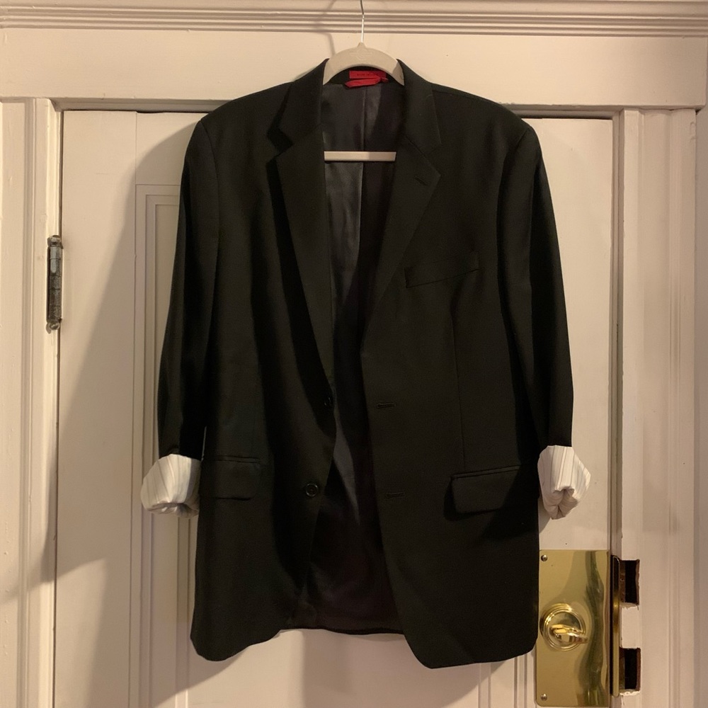Vintage Oversized Alfani Menswear Style Black Blazer